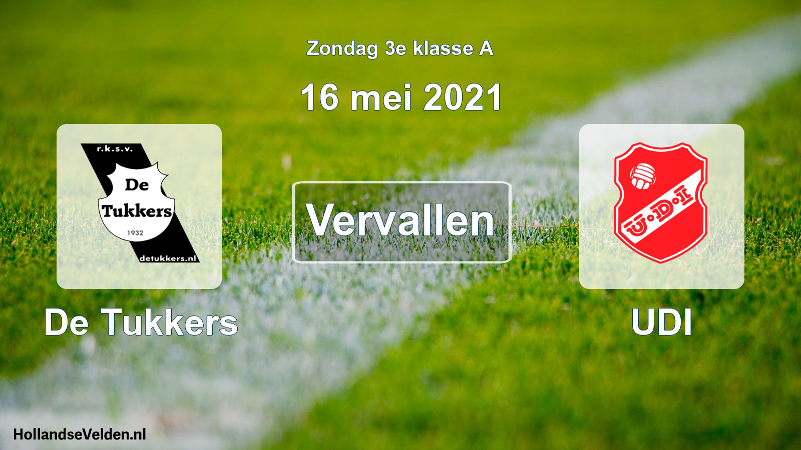 Scheduled Match: De Tukkers - UDI (16 May 2021)