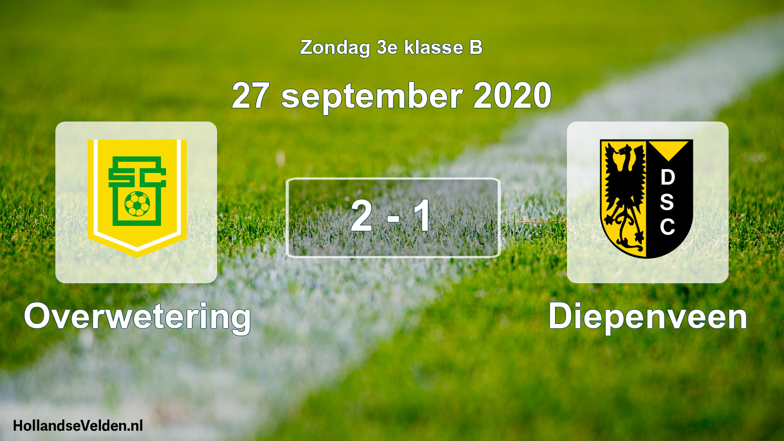Total number of matches played: Overwetering - Diepenveen 2 - 1 (27 September 2020)