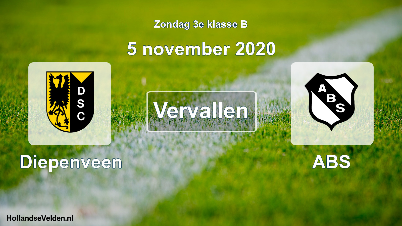 Scheduled Match: Diepenveen - ABS (5 November 2020)