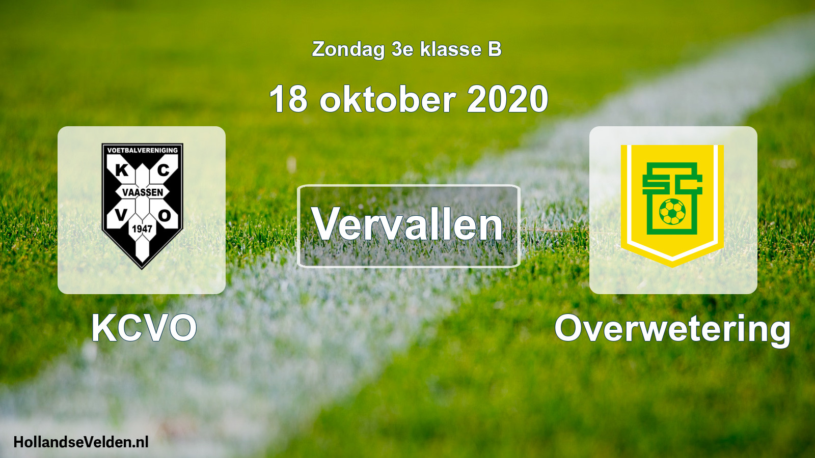 Scheduled Match: KCVO - Overwetering (18 October 2020)
