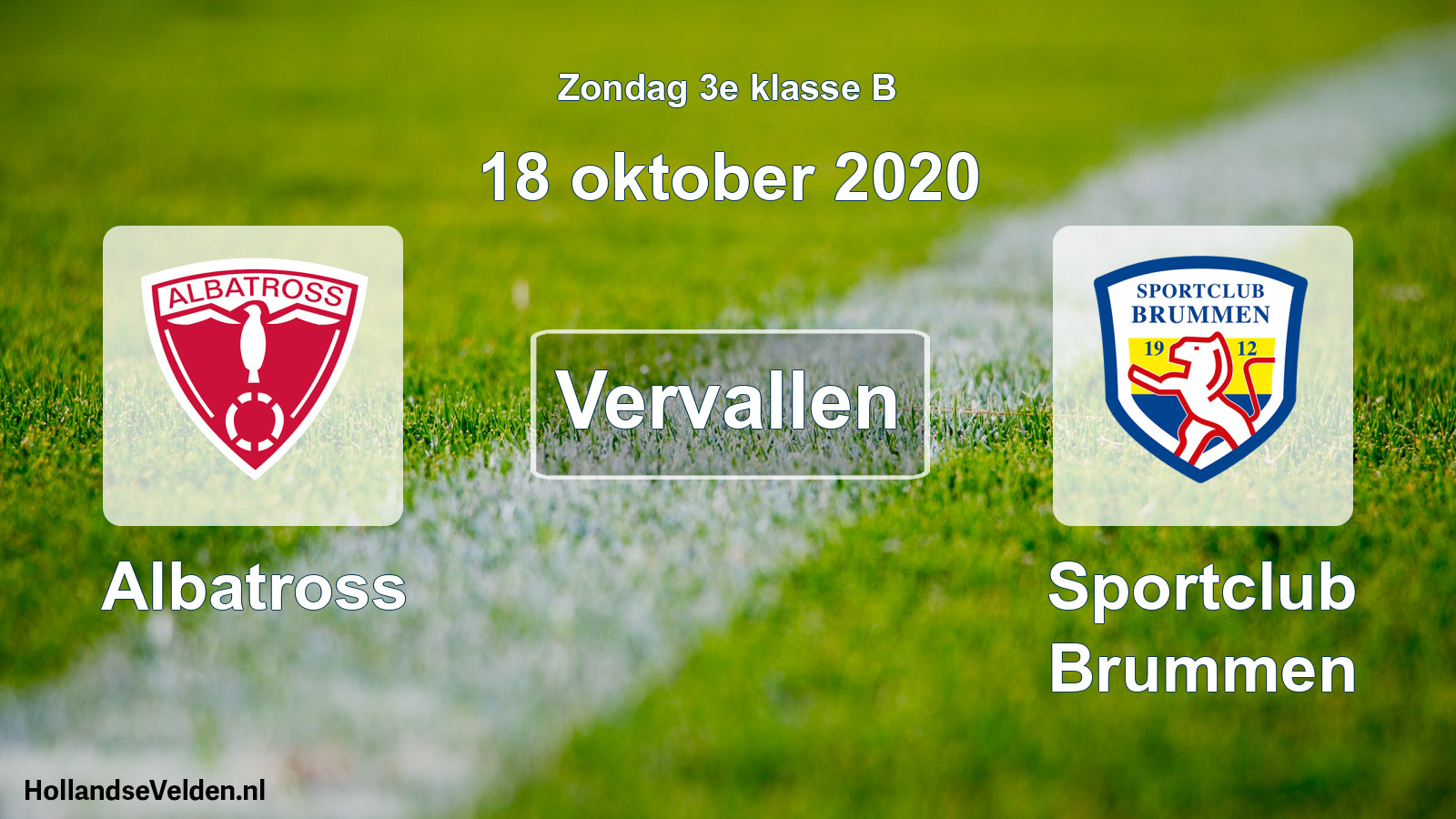 Scheduled Match: Albatross - Sportclub Brummen (18 October 2020)