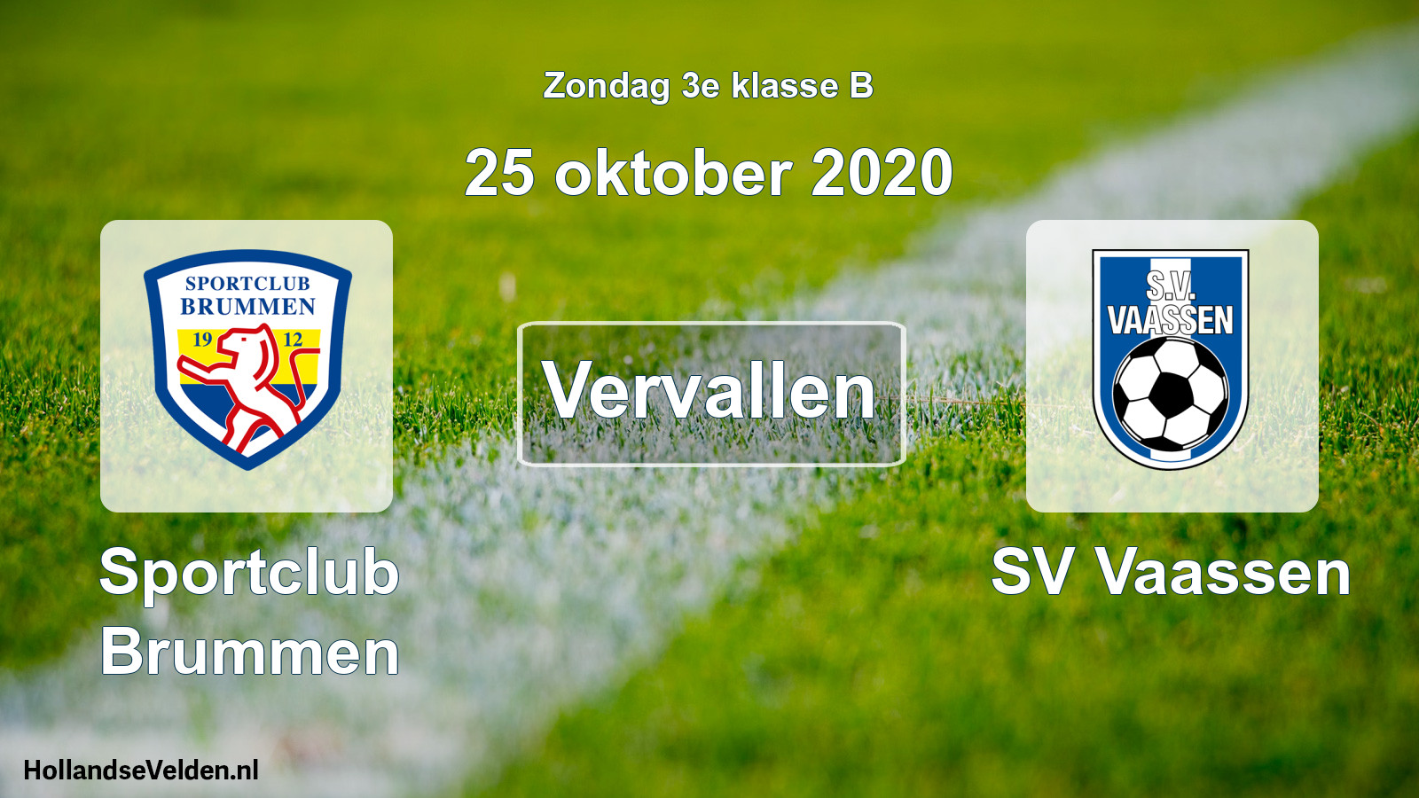 Scheduled Match: Sportclub Brummen - SV Vaassen (25 October 2020)