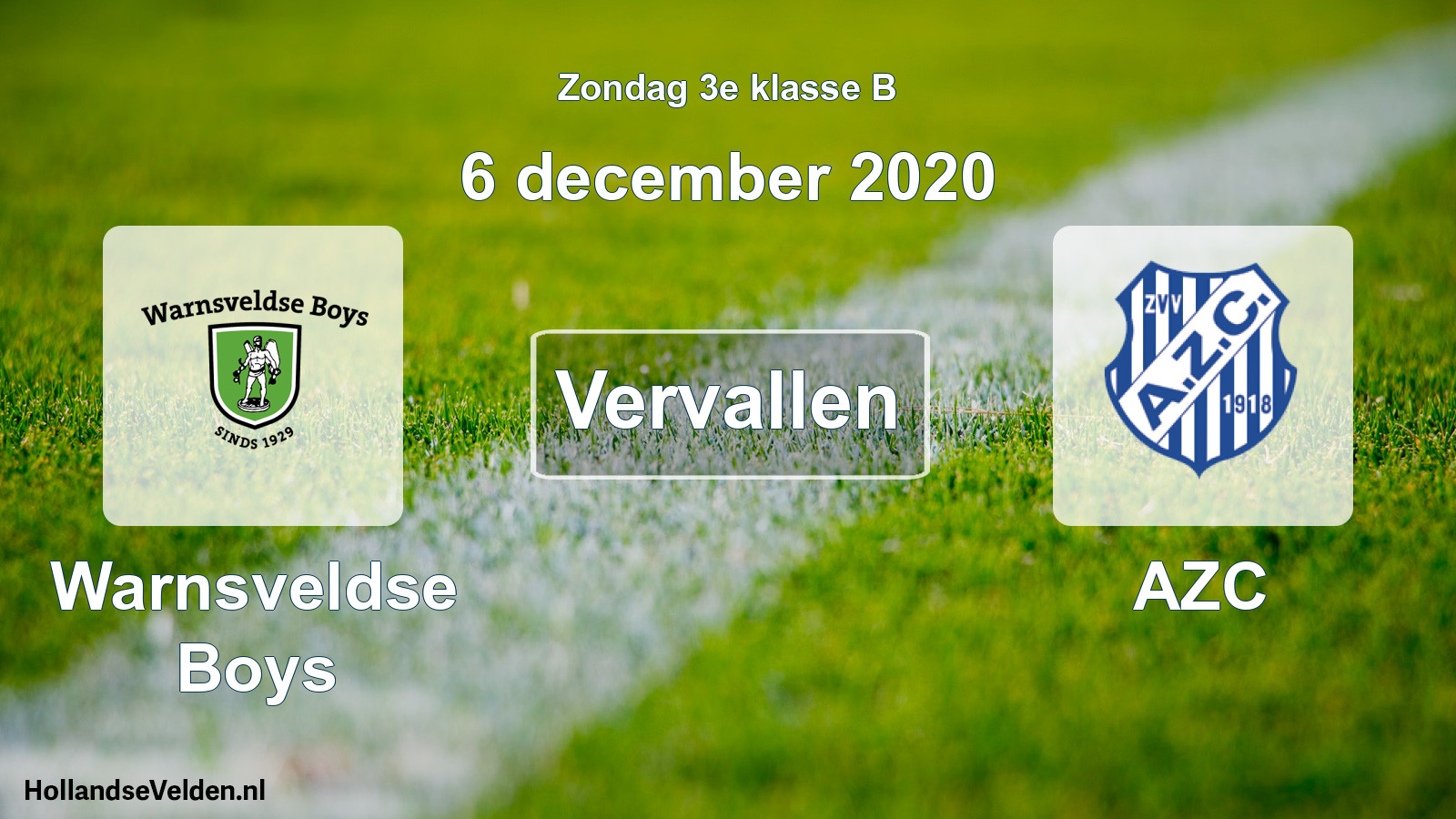 Scheduled Match: Warnsveldse Boys - AZC (6 December 2020)