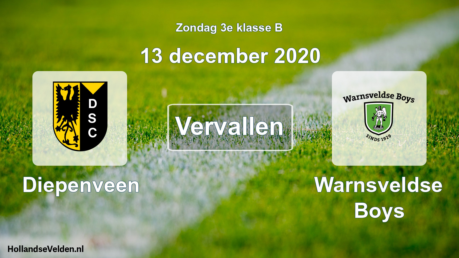 Scheduled Match: Diepenveen - Warnsveldse Boys (13 December 2020)