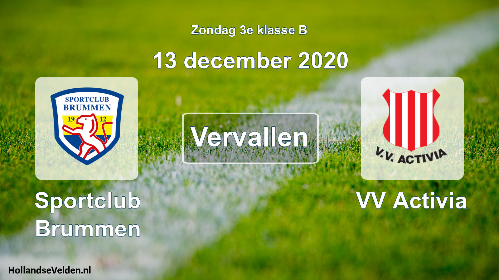 Scheduled Match: Sportclub Brummen - VV Activia (13 December 2020)