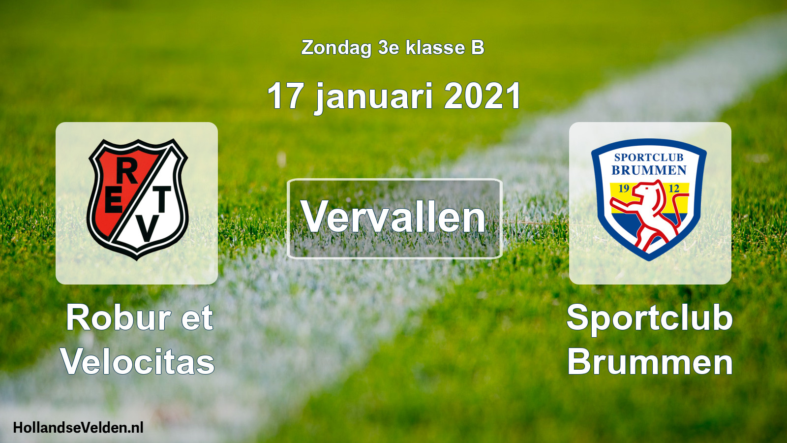 Scheduled Match: Robur et Velocitas - Sportclub Brummen (17 January 2021)
