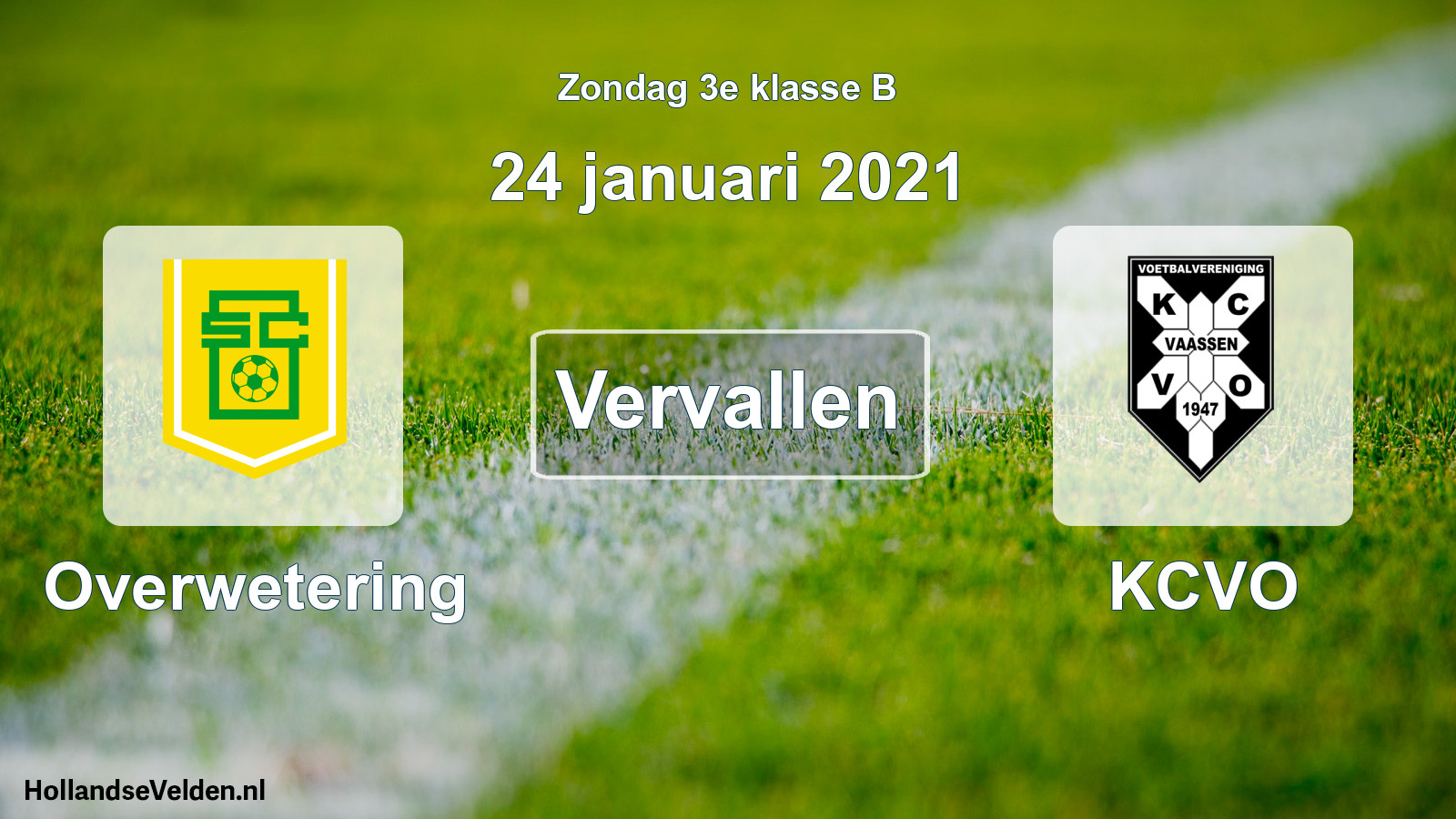 Scheduled Match: Overwetering - KCVO (24 January 2021)
