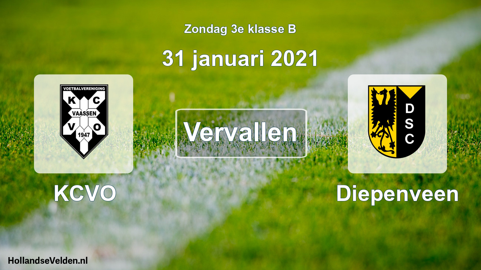 Scheduled Match: KCVO - Diepenveen (31 January 2021)