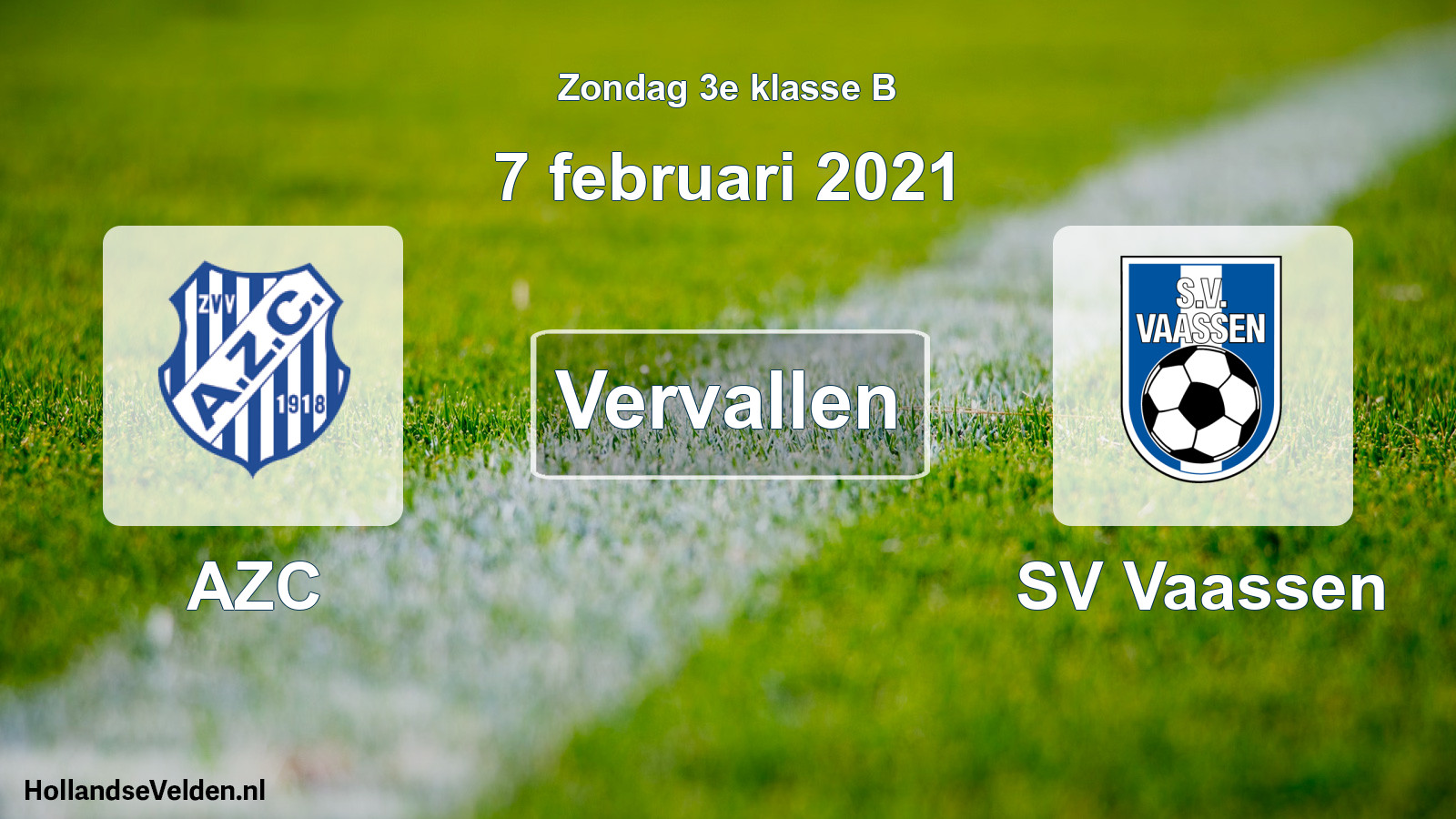 Scheduled Match: AZC - SV Vaassen (7 February 2021)