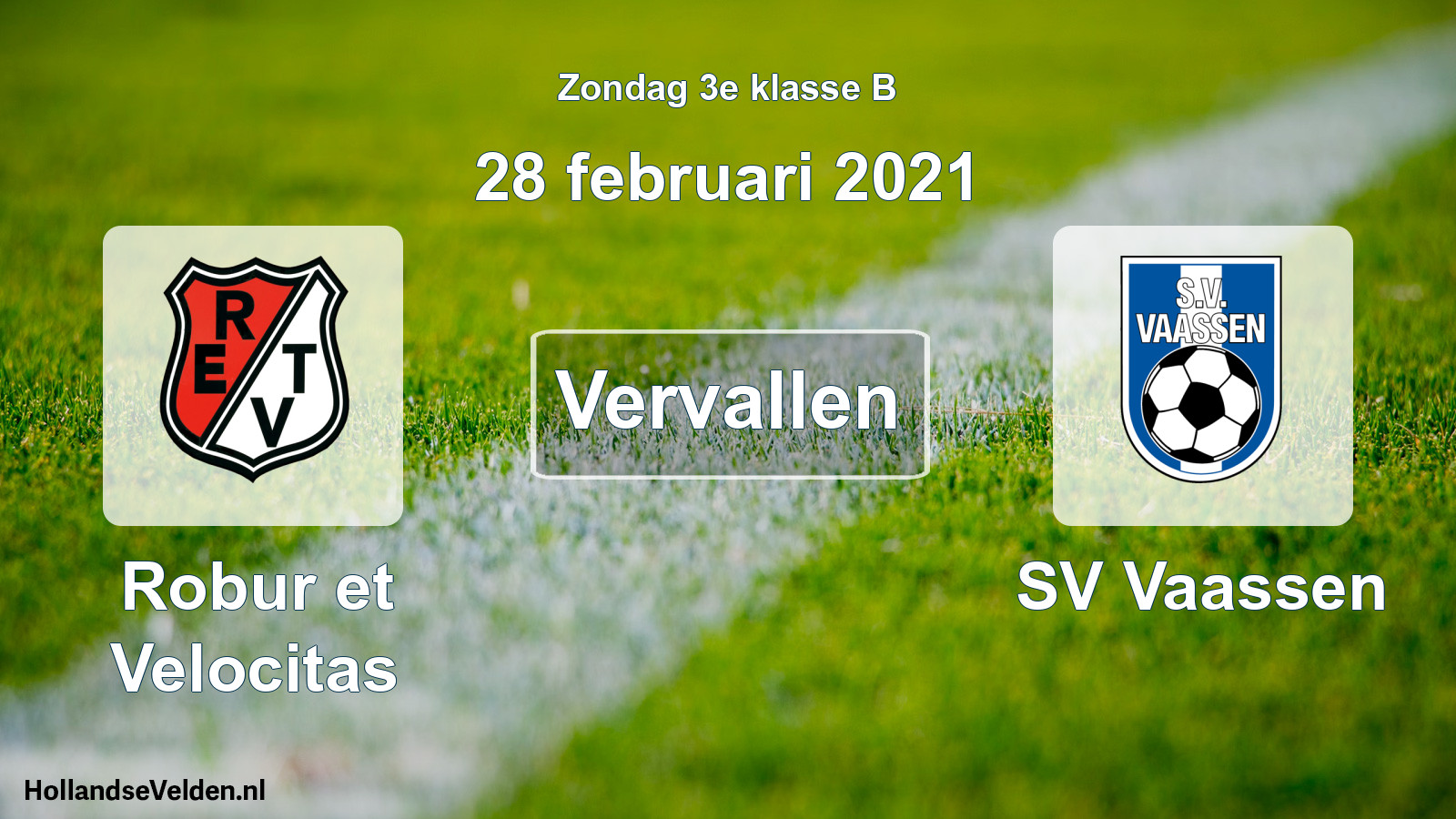 Scheduled Match: Robur et Velocitas - SV Vaassen (28 February 2021)