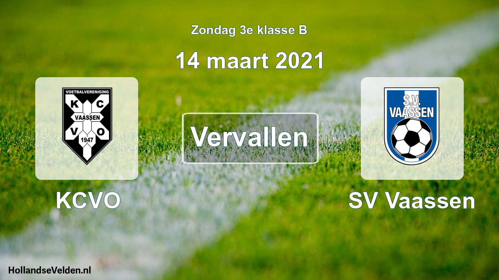Scheduled Match: KCVO - SV Vaassen (14 March 2021)