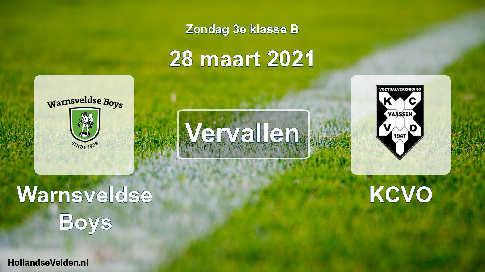 Scheduled Match: Warnsveldse Boys - KCVO (28 March 2021)