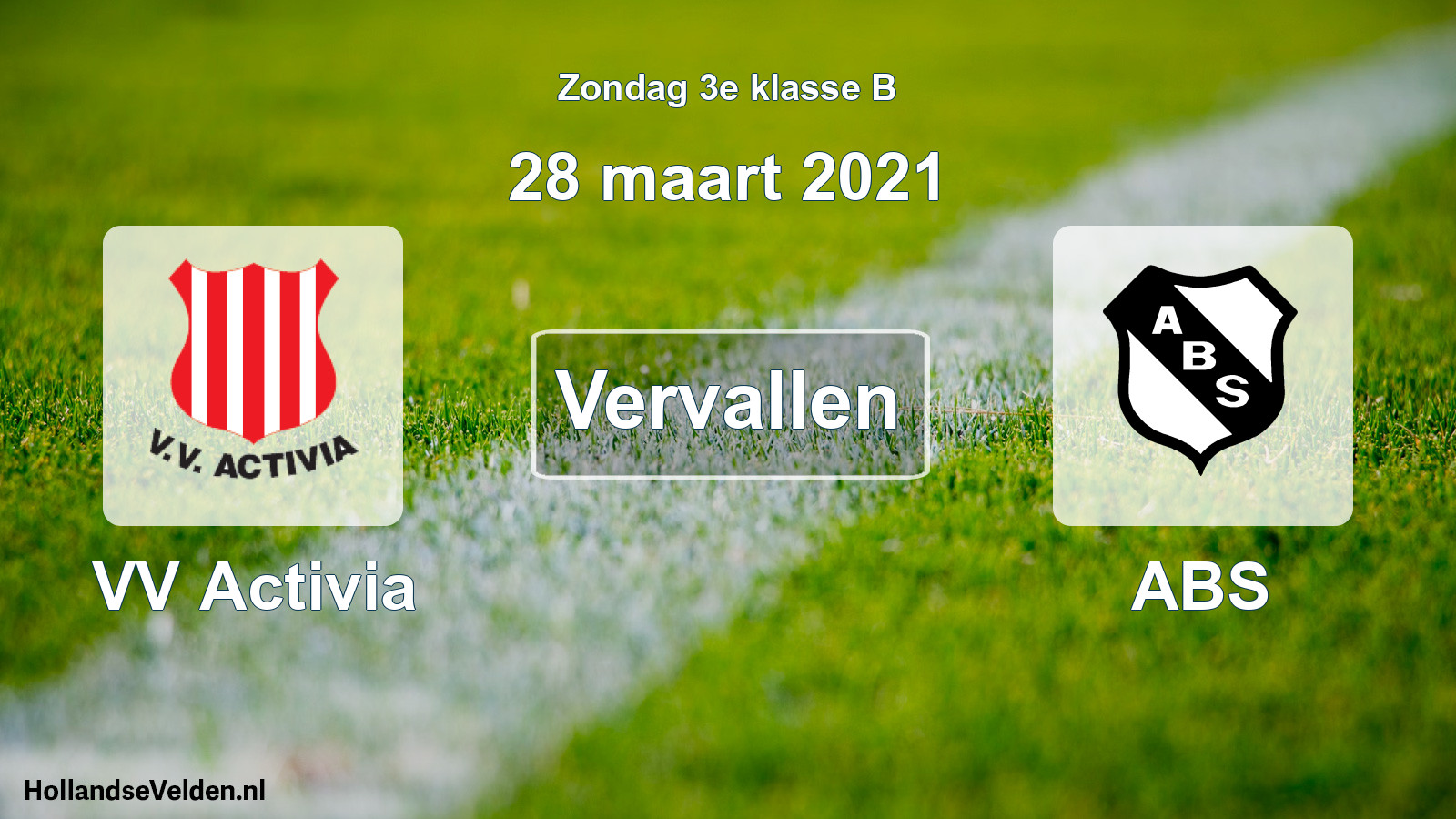 Scheduled Match: VV Activia - ABS (28 March 2021)