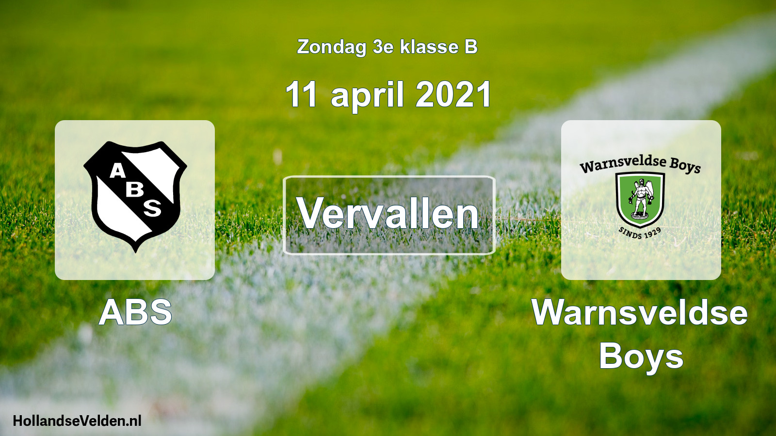 Scheduled Match: ABS - Warnsveldse Boys (11 April 2021)