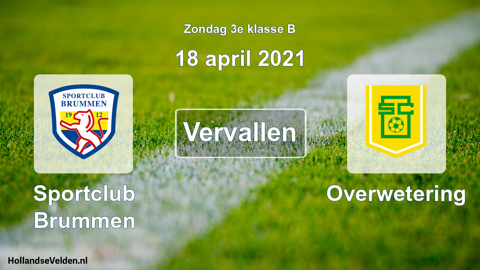 Scheduled Match: Sportclub Brummen - Overwetering (18 April 2021)