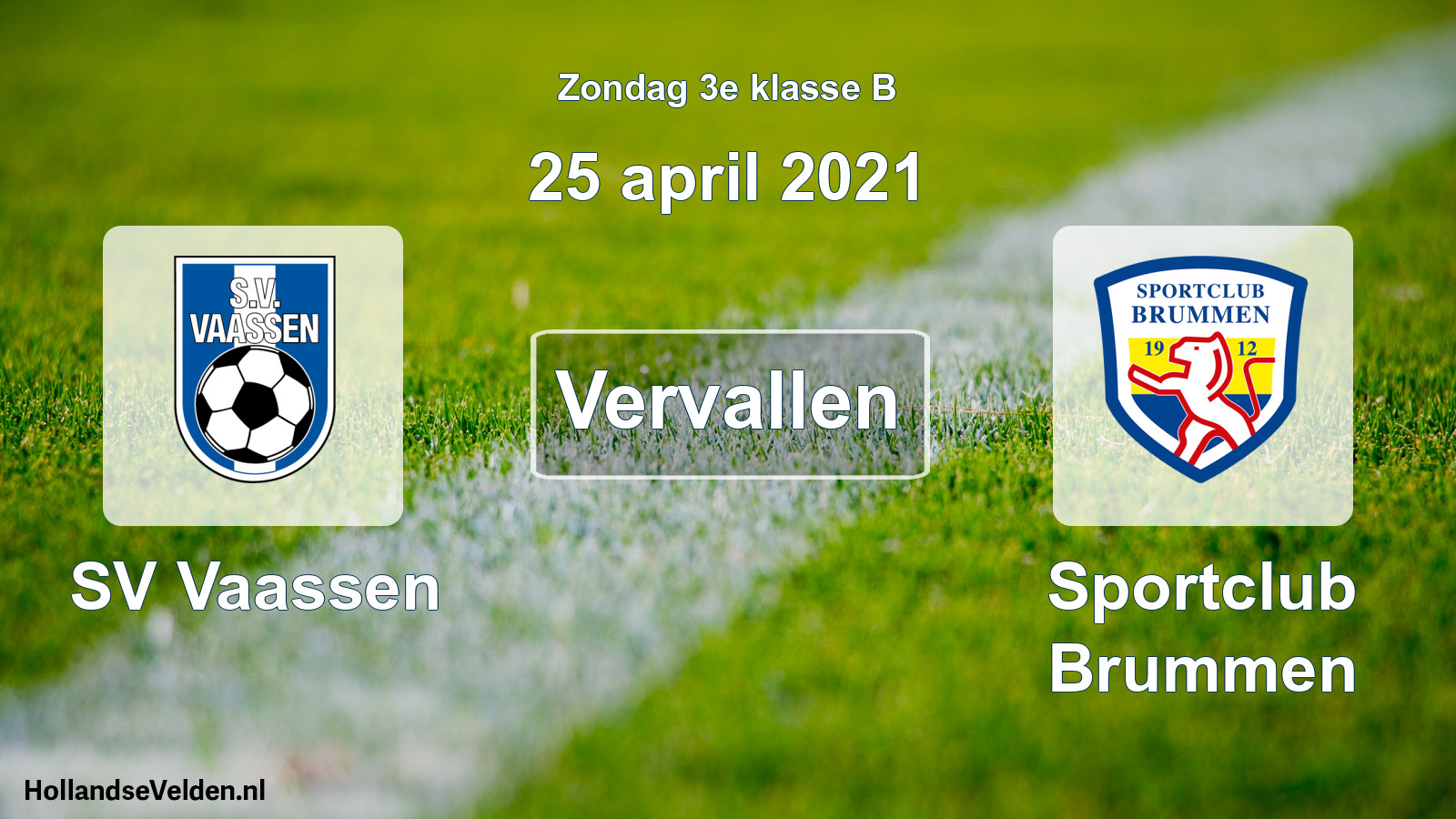 Scheduled Match: SV Vaassen - Sportclub Brummen (25 April 2021)