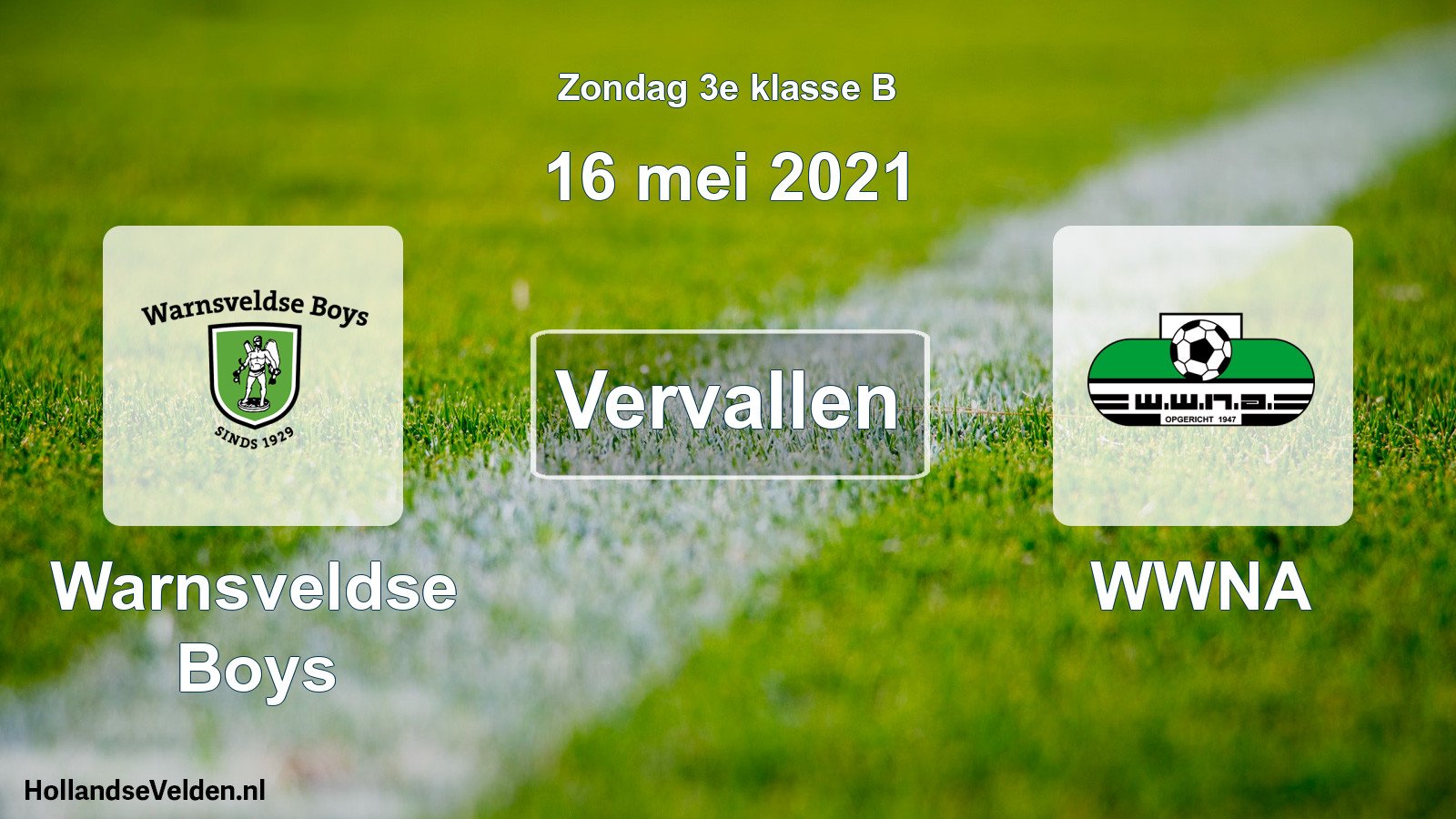 Scheduled Match: Warnsveldse Boys - WWNA (16 May 2021)