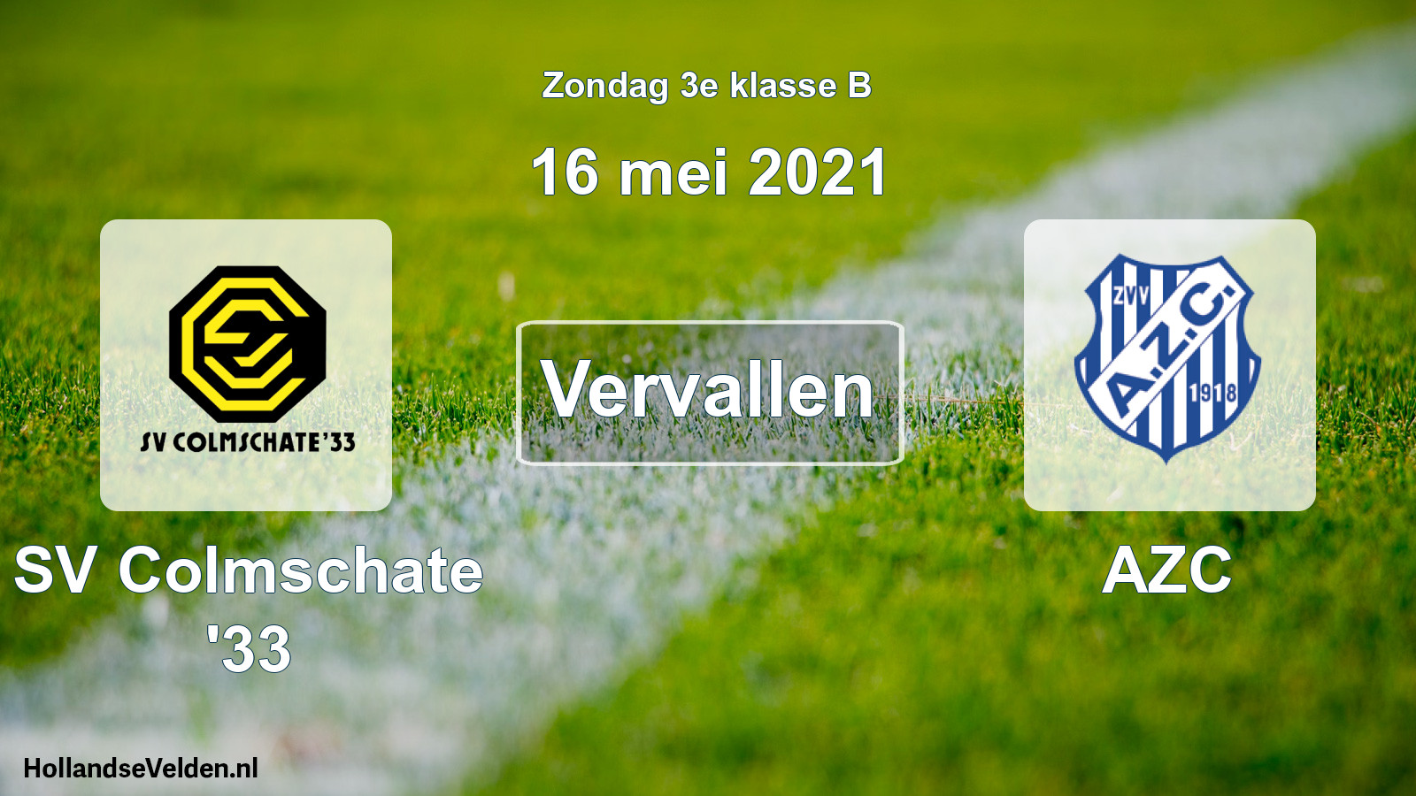 Scheduled Match: SV Colmschate '33 - AZC (16 May 2021)