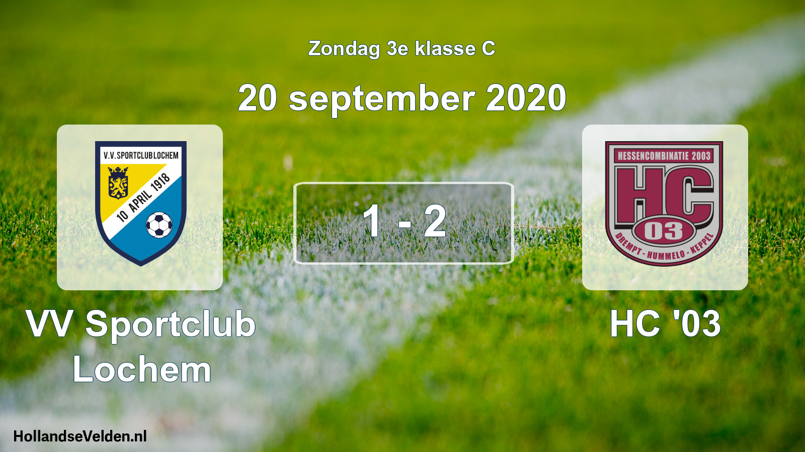 Total number of matches played: VV Sportclub Lochem - HC '03 1 - 2 (20 September 2020)