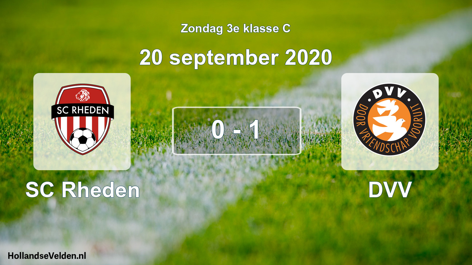 Total number of matches played: SC Rheden - DVV 0 - 1 (20 September 2020)