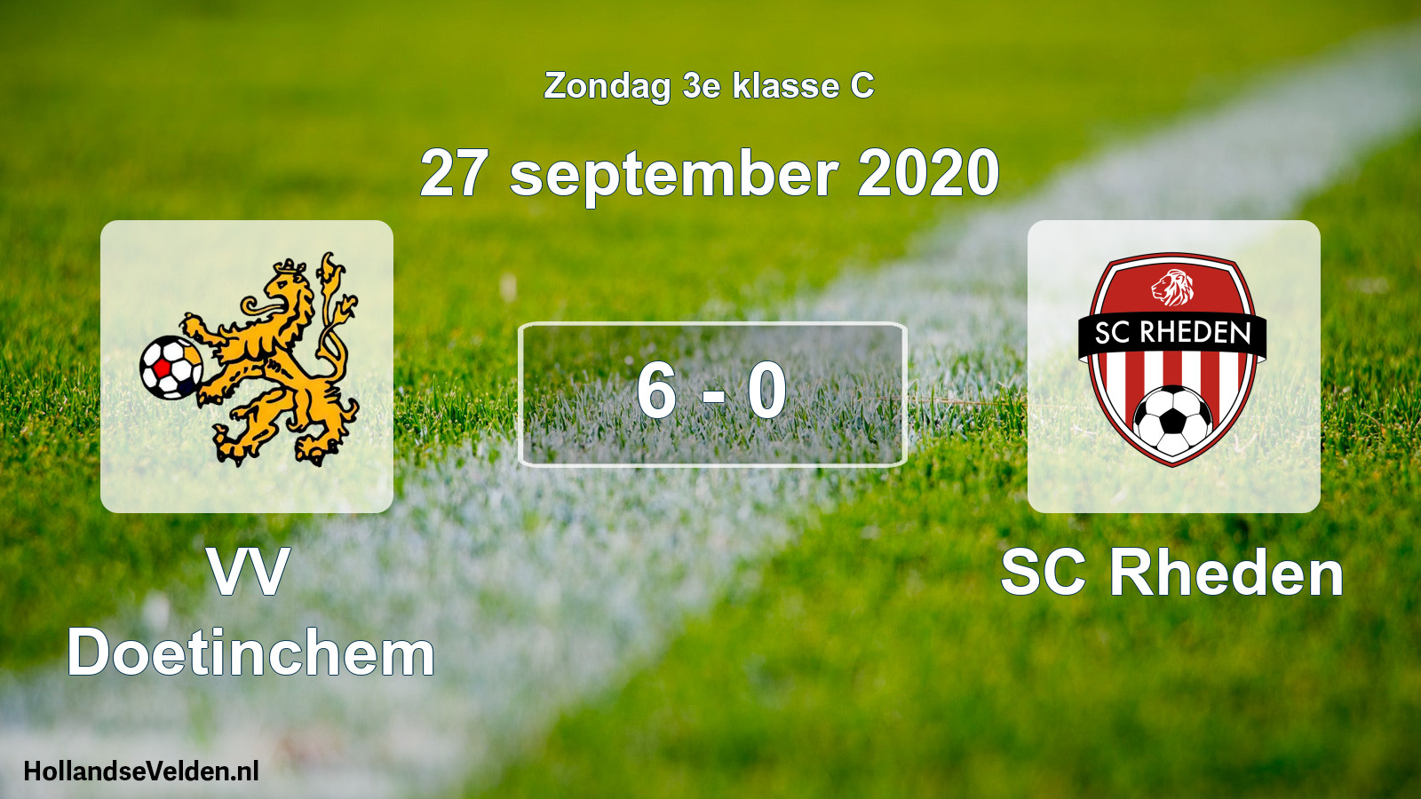 Total number of matches played: VV Doetinchem - SC Rheden 6 - 0 (27 September 2020)