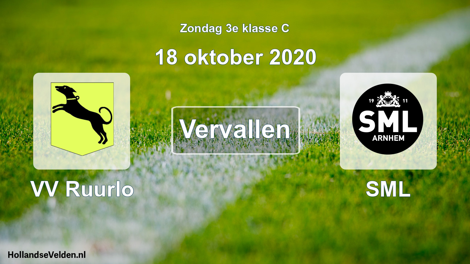 Scheduled Match: VV Ruurlo - SML (18 October 2020)