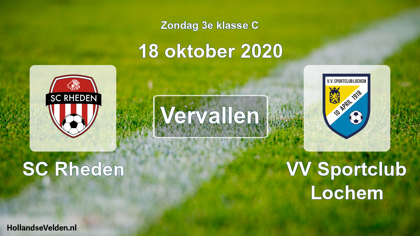 Scheduled Match: SC Rheden - VV Sportclub Lochem (18 October 2020)