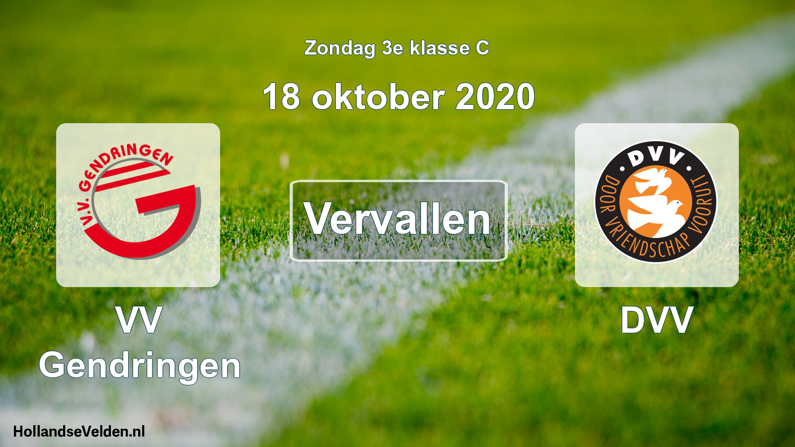Scheduled Match: VV Gendringen - DVV (18 October 2020)