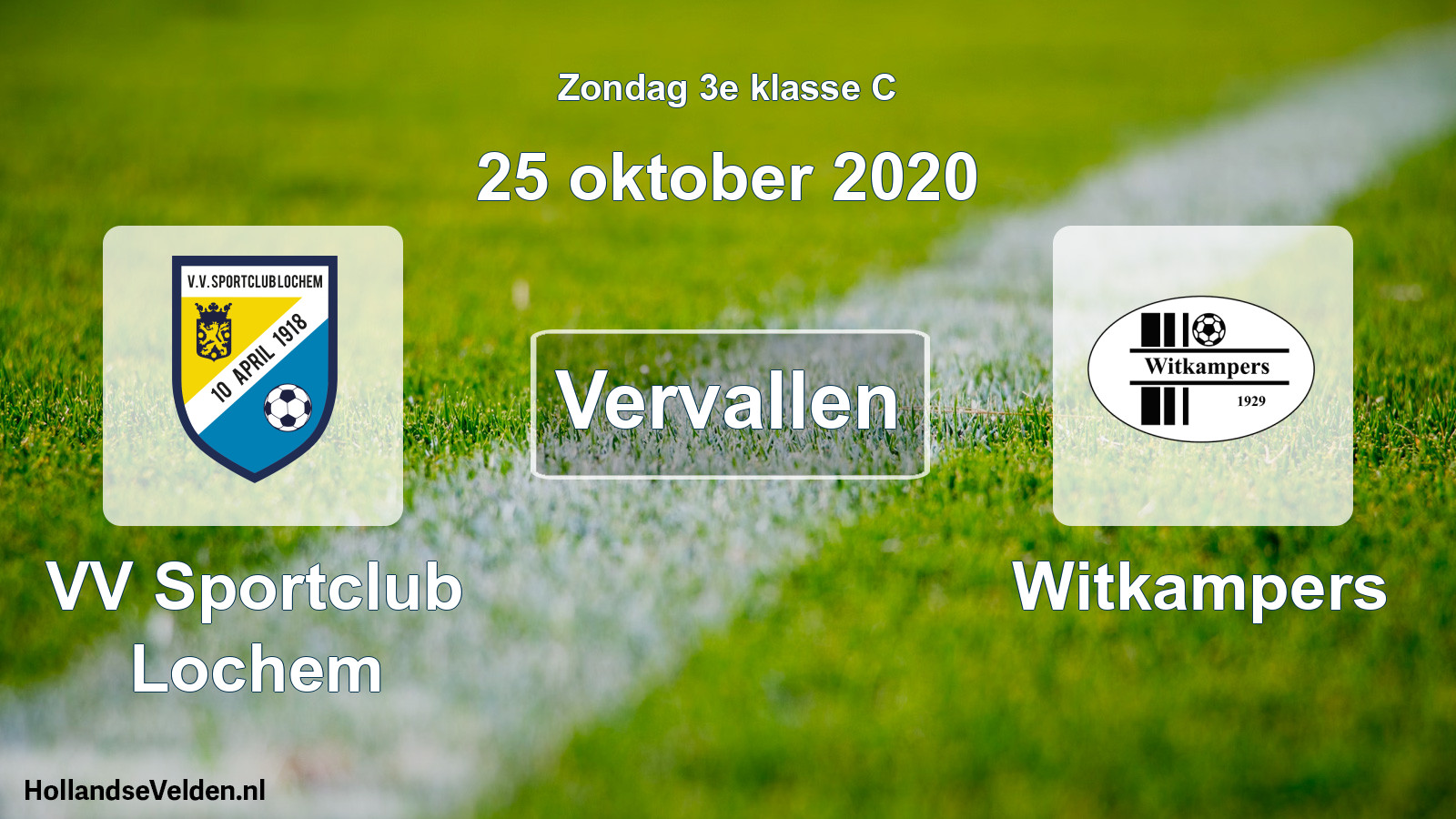 Scheduled Match: VV Sportclub Lochem - Witkampers (25 October 2020)