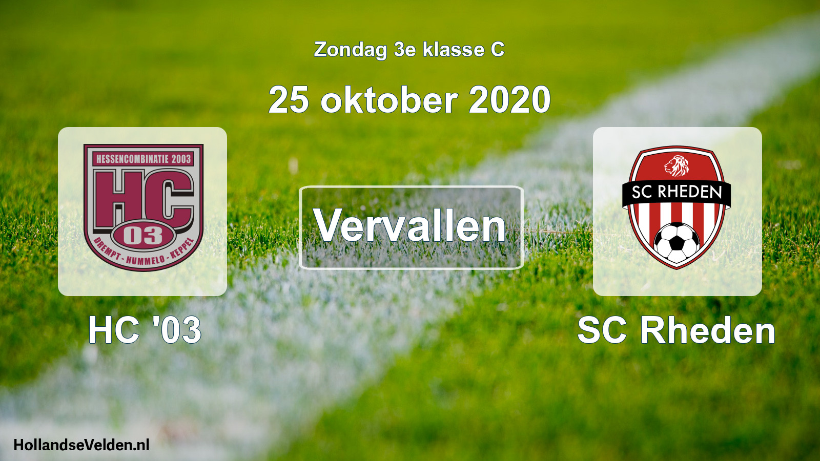 Scheduled Match: HC '03 - SC Rheden (25 October 2020)