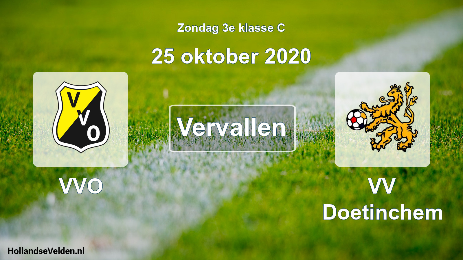 Scheduled Match: VVO - VV Doetinchem (25 October 2020)
