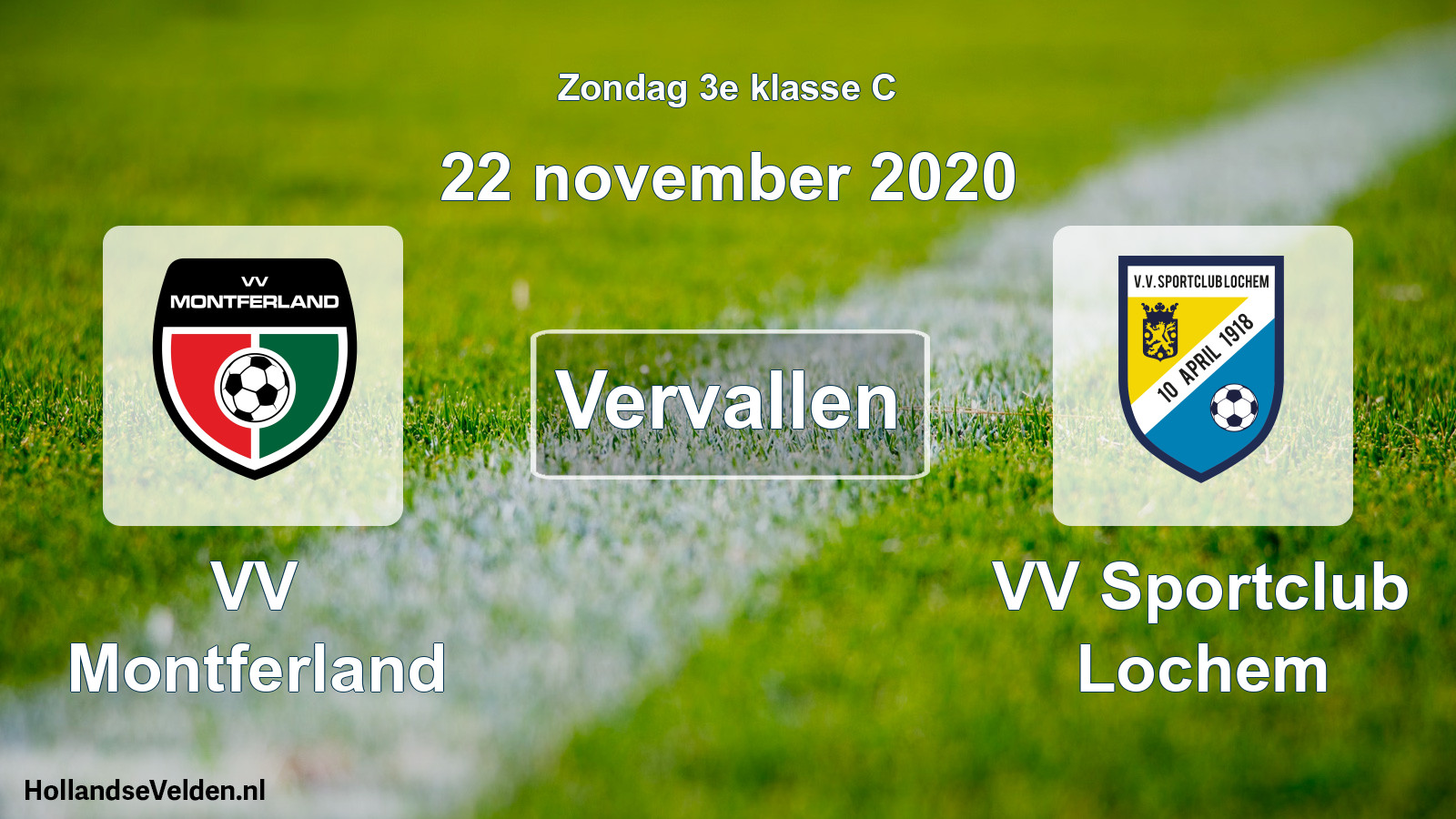 Scheduled Match: VV Montferland - VV Sportclub Lochem (22 November 2020)