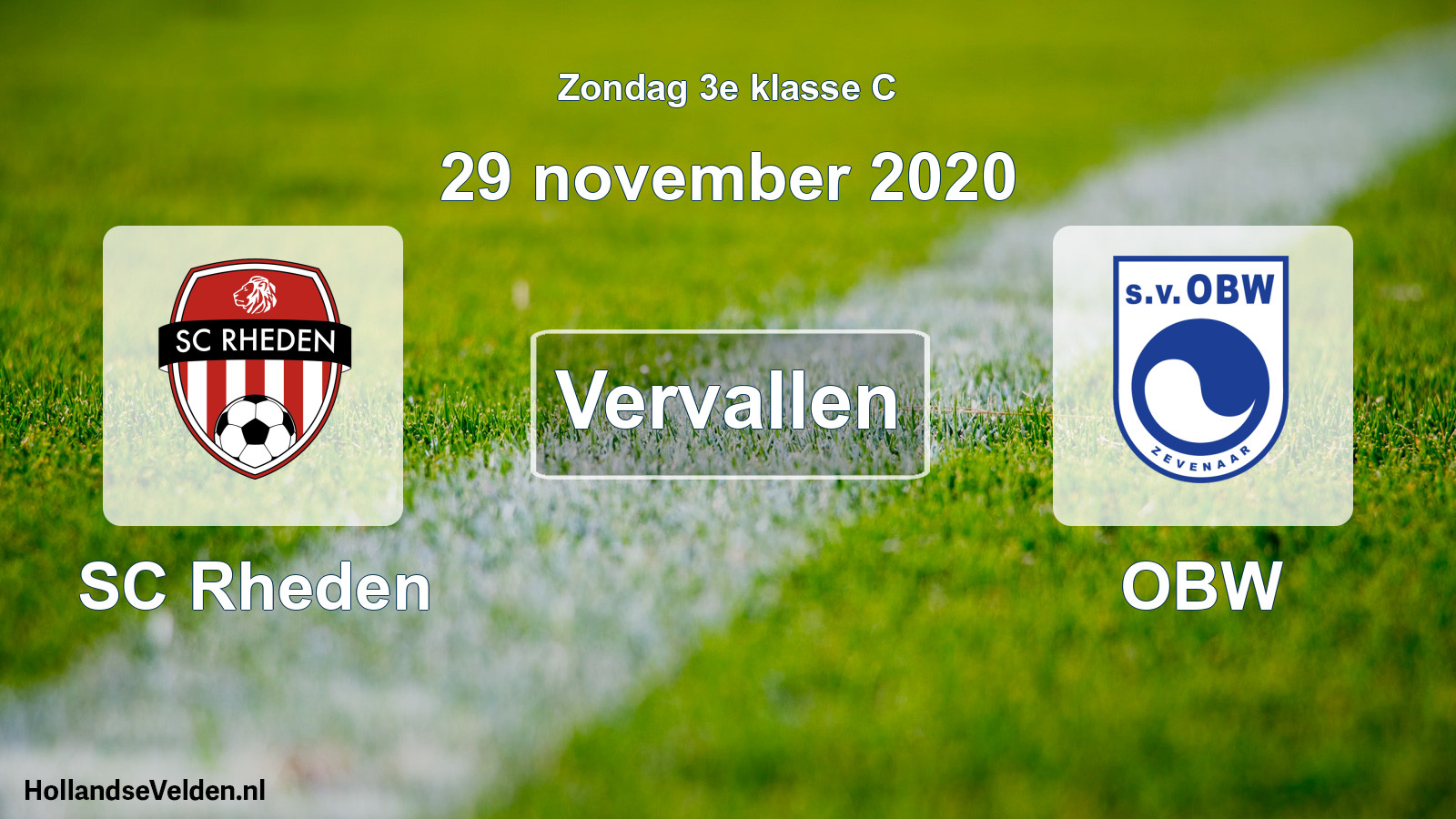 Scheduled Match: SC Rheden - OBW (29 November 2020)