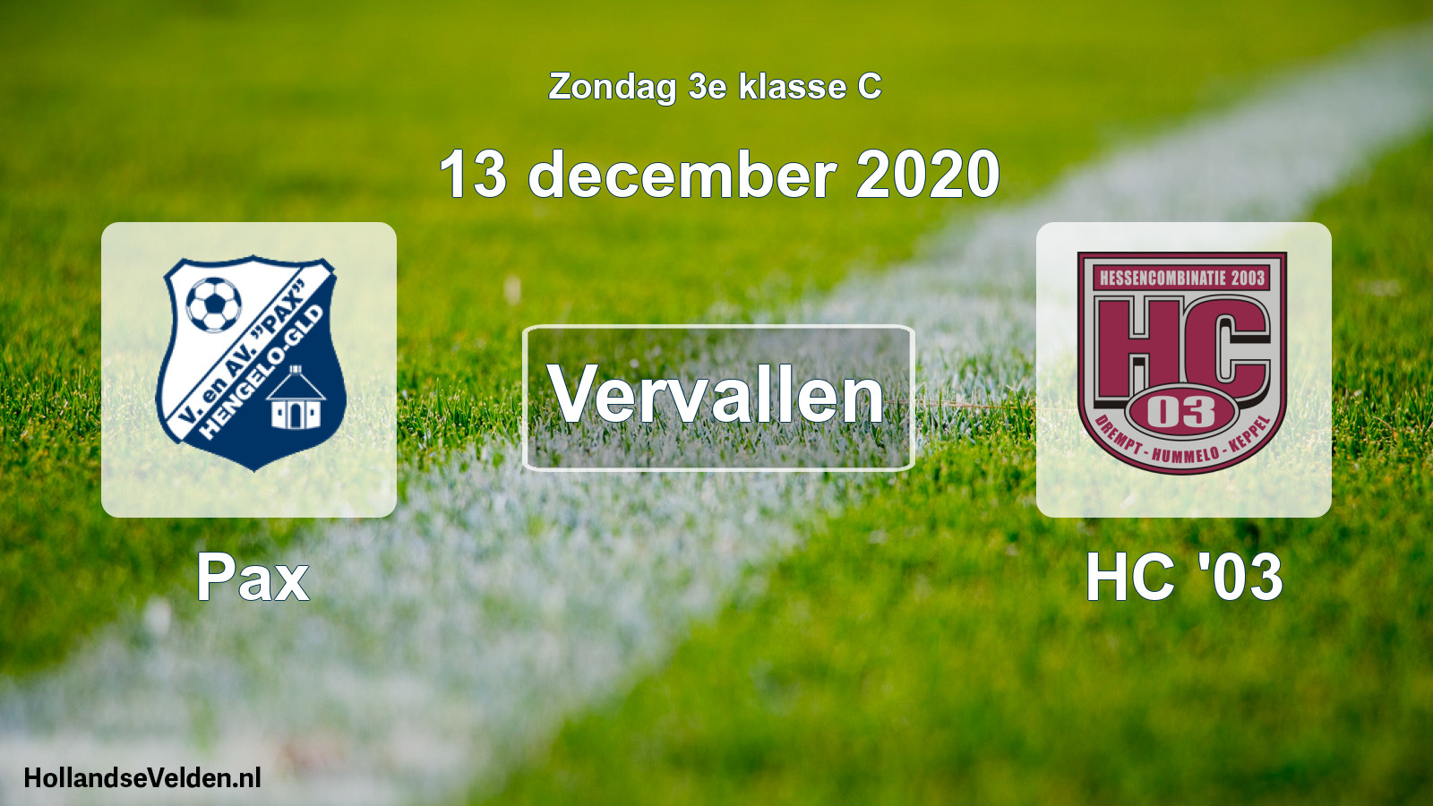 Scheduled Match: Pax - HC '03 (13 December 2020)