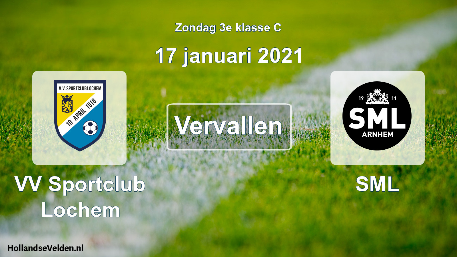 Scheduled Match: VV Sportclub Lochem - SML (17 January 2021)