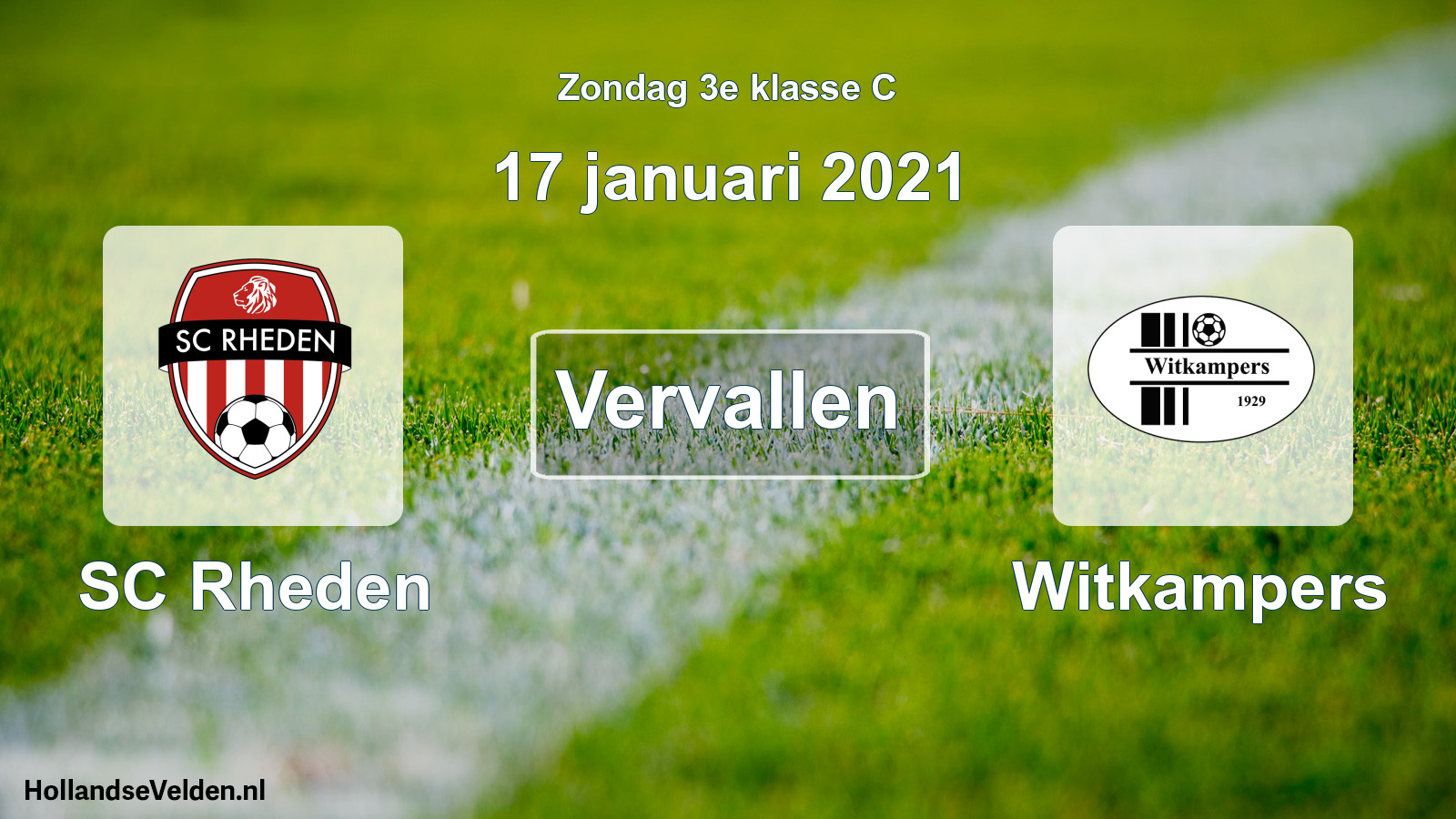 Scheduled Match: SC Rheden - Witkampers (17 January 2021)