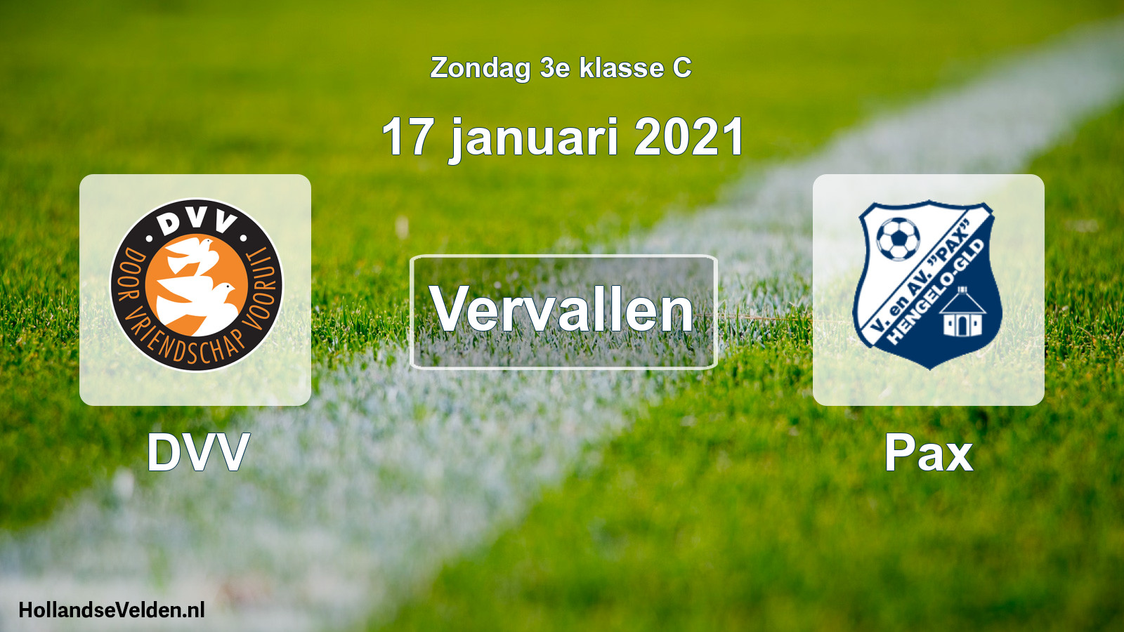 Scheduled Match: DVV - Pax (17 January 2021)
