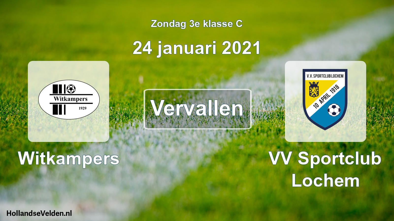 Scheduled Match: Witkampers - VV Sportclub Lochem (24 January 2021)