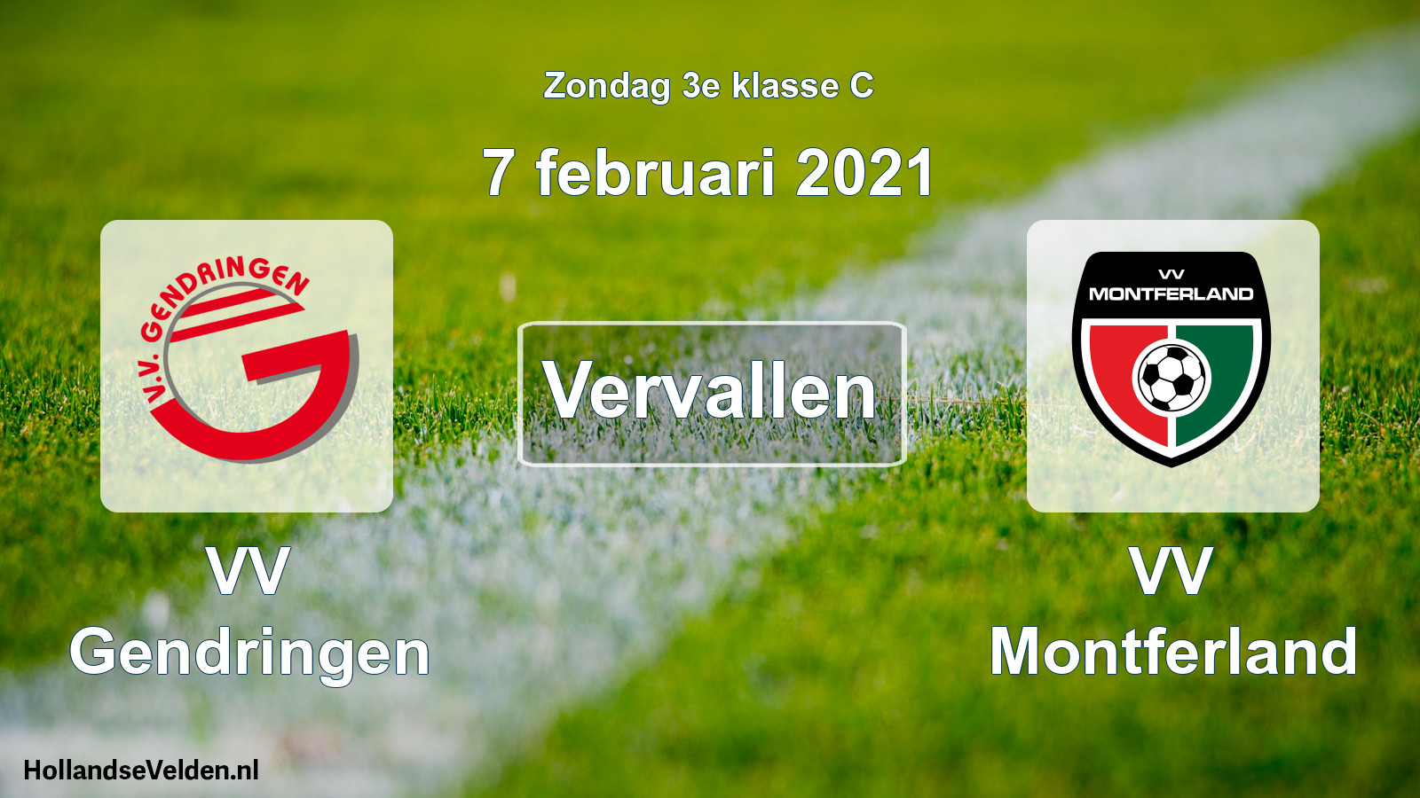 Scheduled Match: VV Gendringen - VV Montferland (7 February 2021)