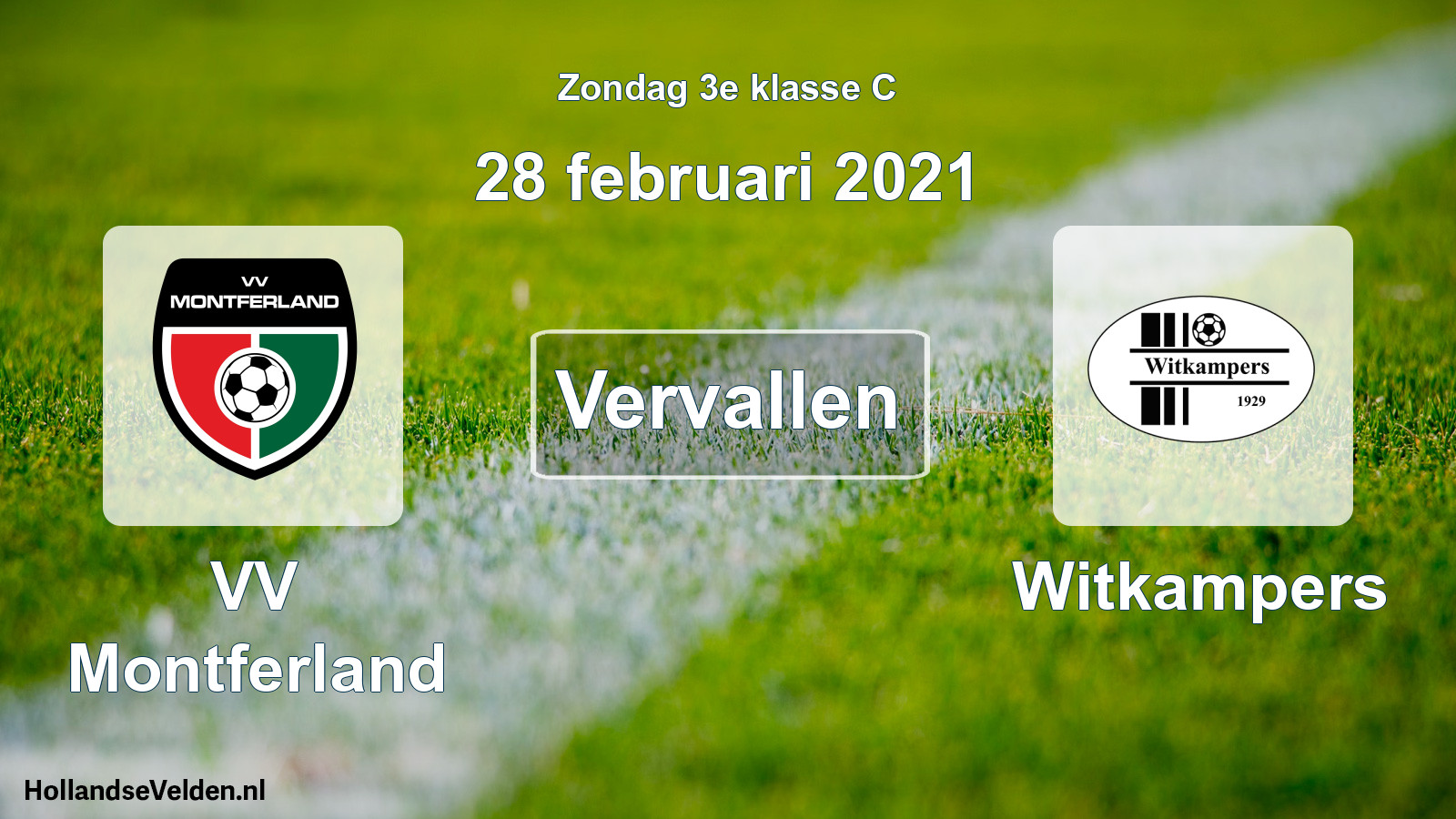 Scheduled Match: VV Montferland - Witkampers (28 February 2021)
