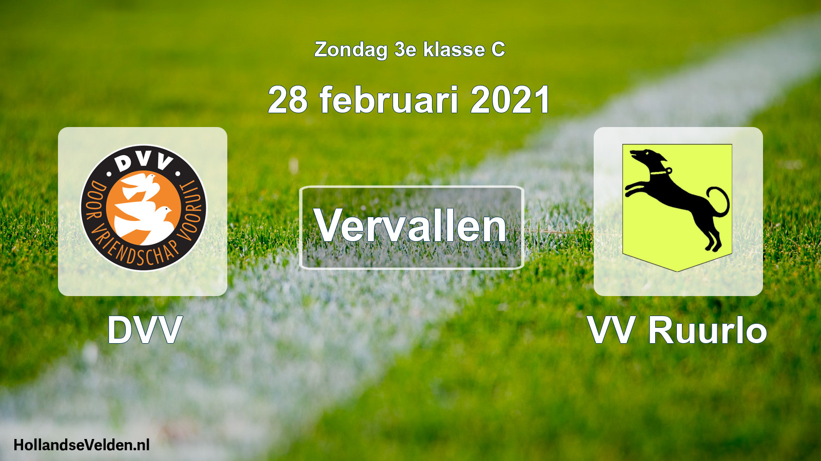 Scheduled Match: DVV - VV Ruurlo (28 February 2021)