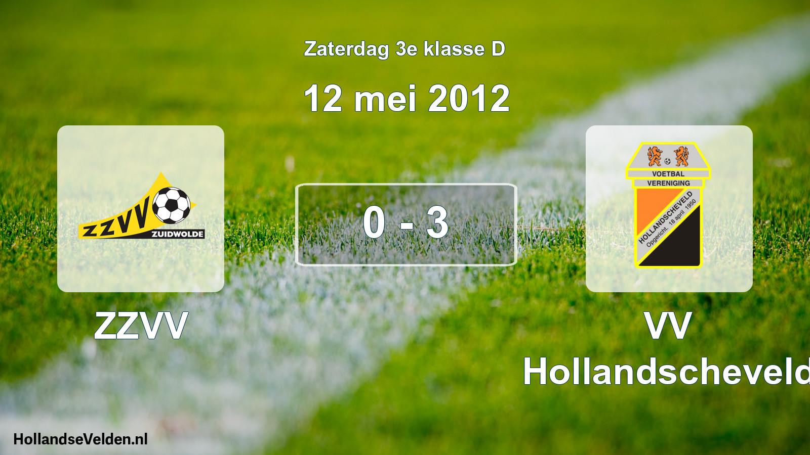 Total number of matches played: ZZVV - VV Hollandscheveld 0 - 3 (12 May 2012)