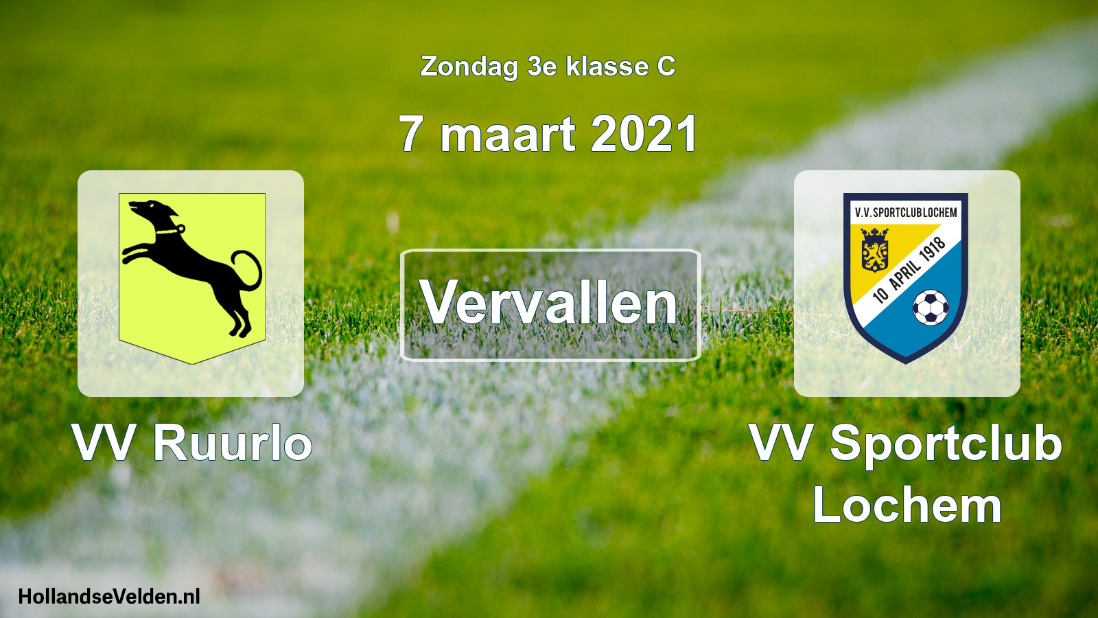 Scheduled Match: VV Ruurlo - VV Sportclub Lochem (7 March 2021)