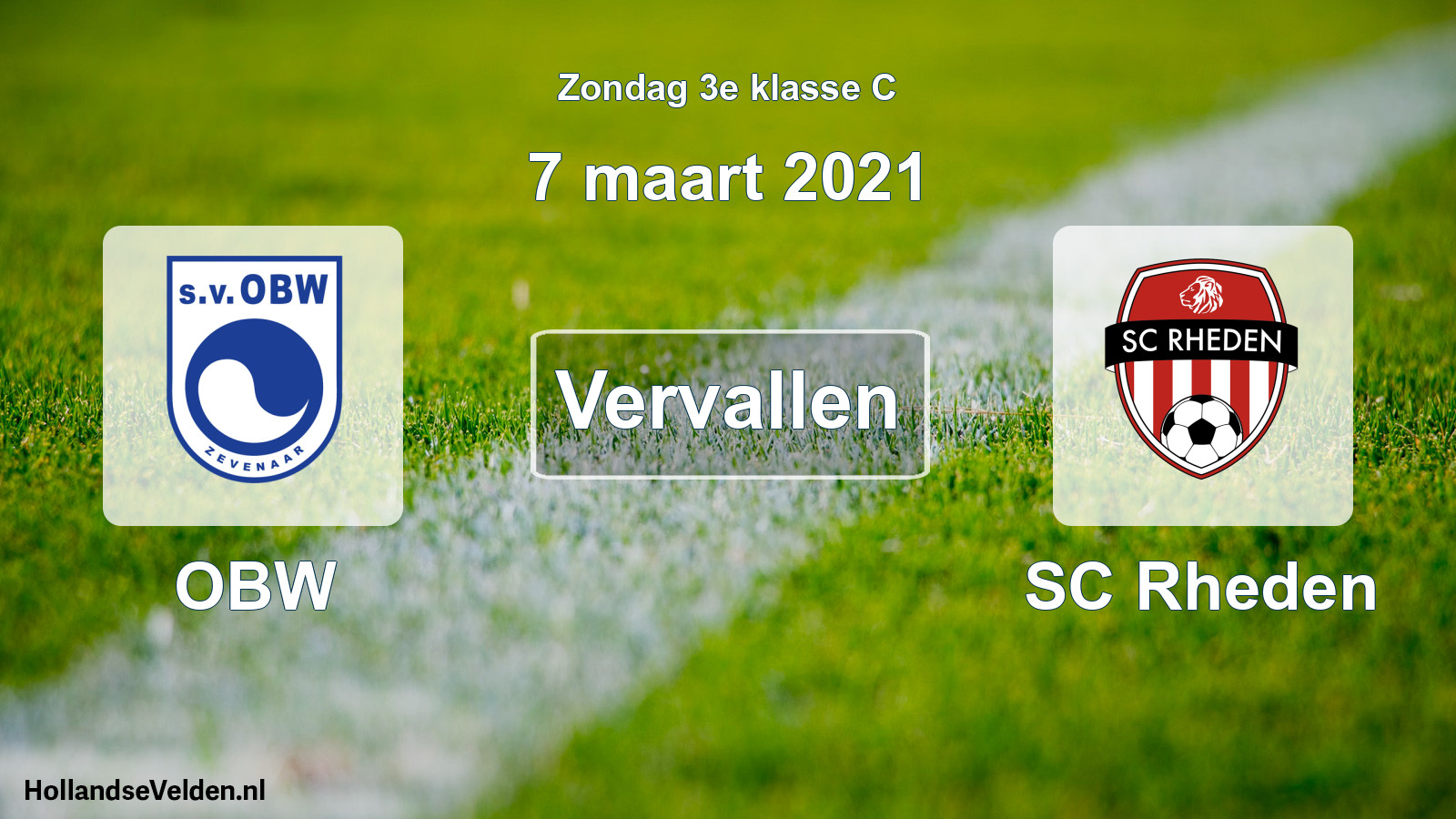 Scheduled Match: OBW - SC Rheden (7 March 2021)