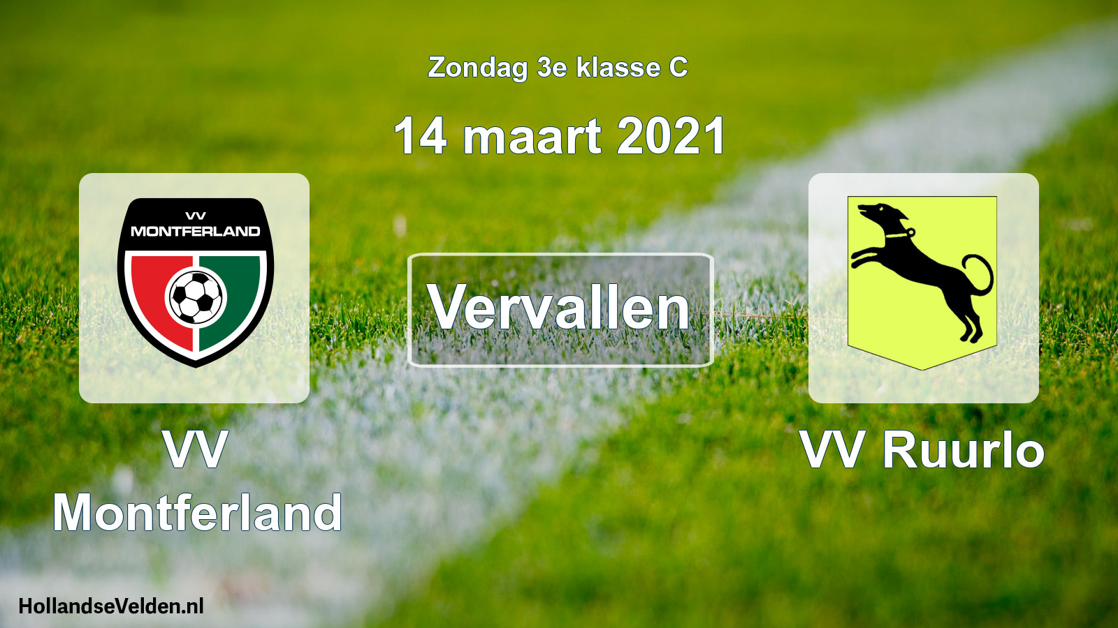 Scheduled Match: VV Montferland - VV Ruurlo (14 March 2021)