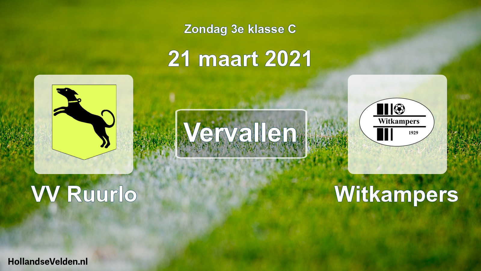 Scheduled Match: VV Ruurlo - Witkampers (21 March 2021)