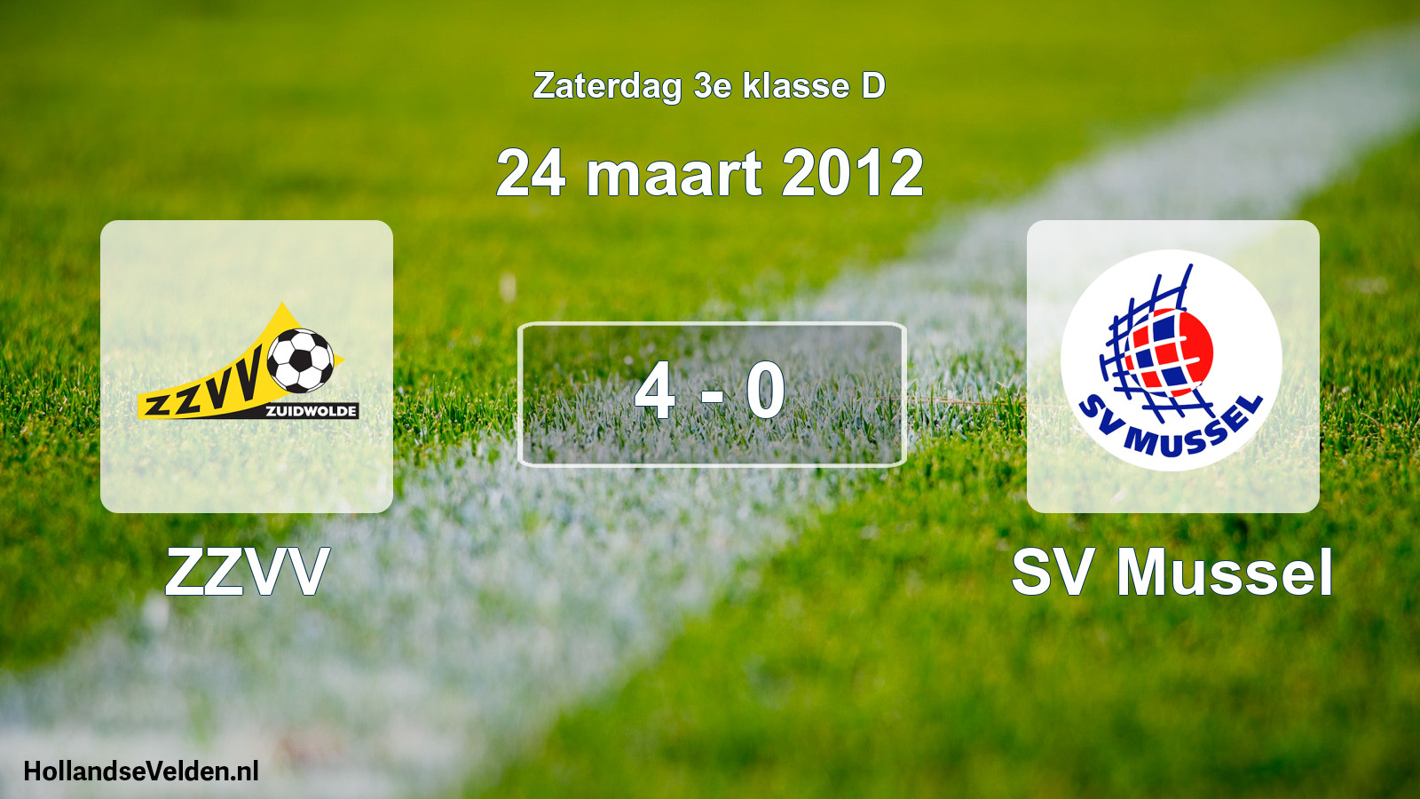 Total number of matches played: ZZVV - SV Mussel 4 - 0 (24 March 2012)