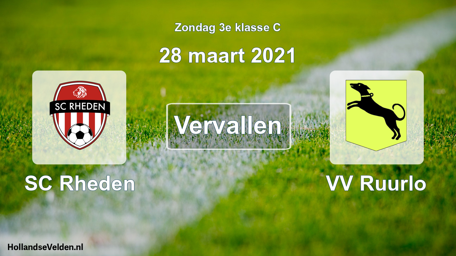 Scheduled Match: SC Rheden - VV Ruurlo (28 March 2021)