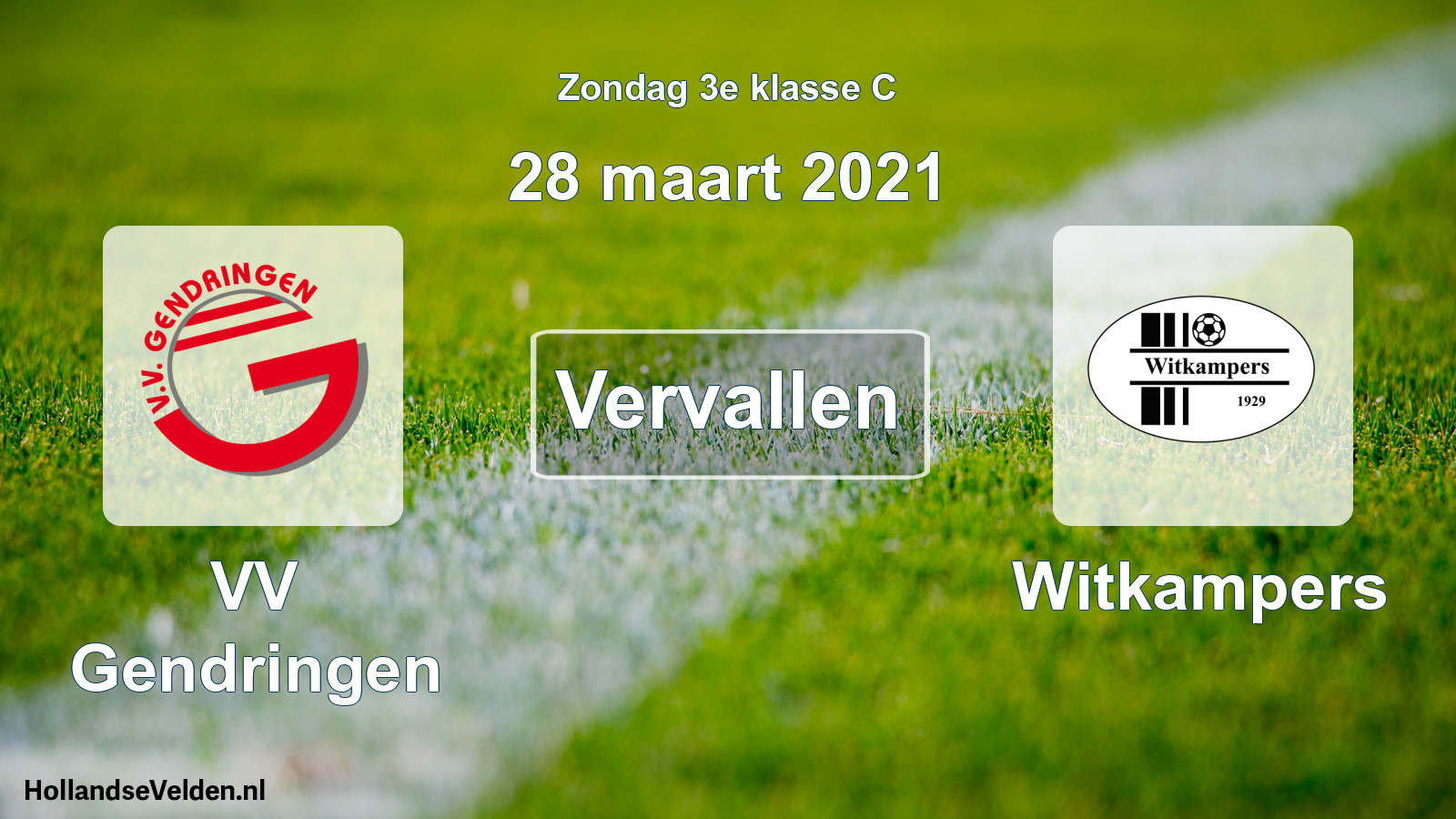 Scheduled Match: VV Gendringen - Witkampers (28 March 2021)