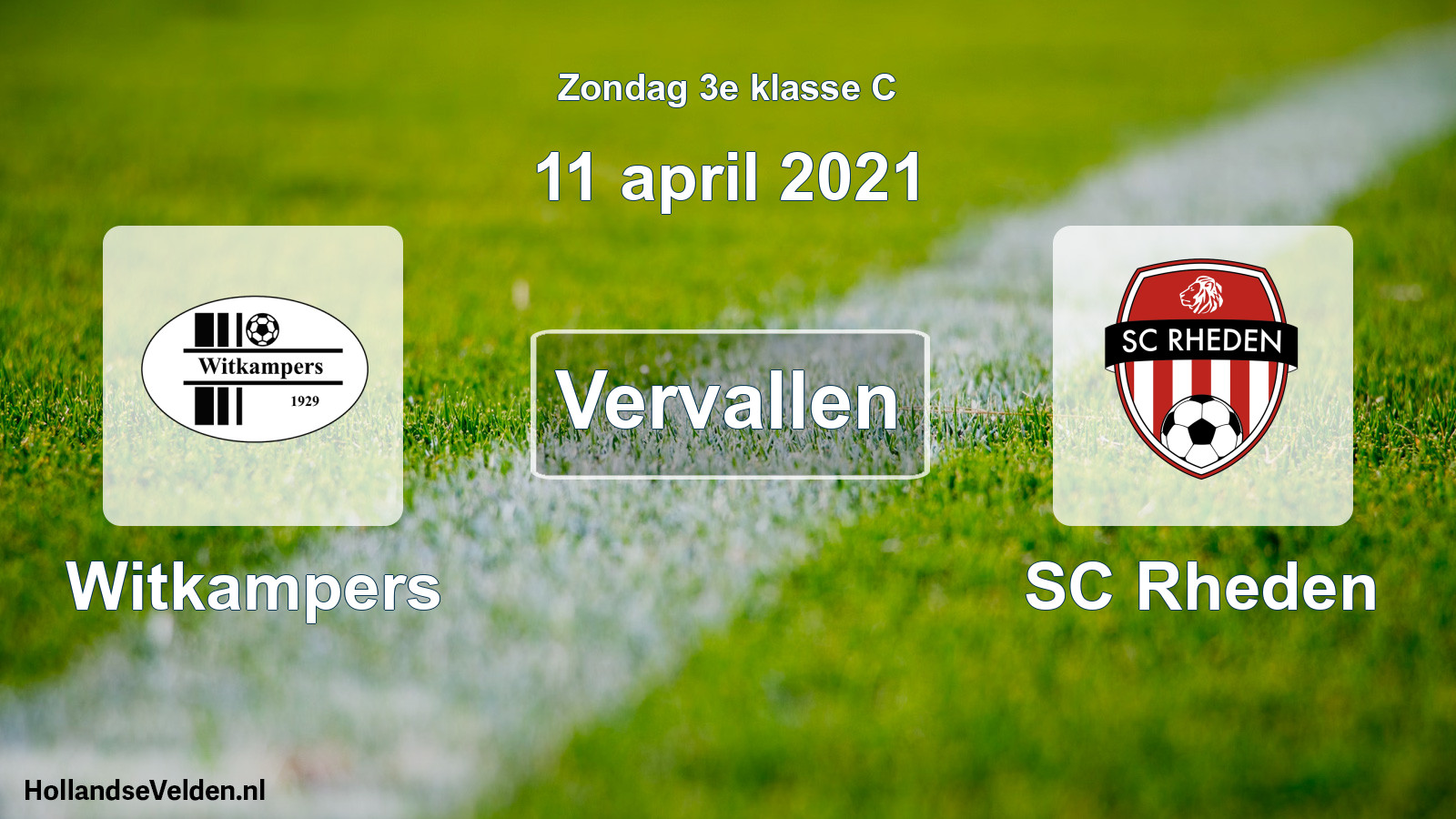 Scheduled Match: Witkampers - SC Rheden (11 April 2021)
